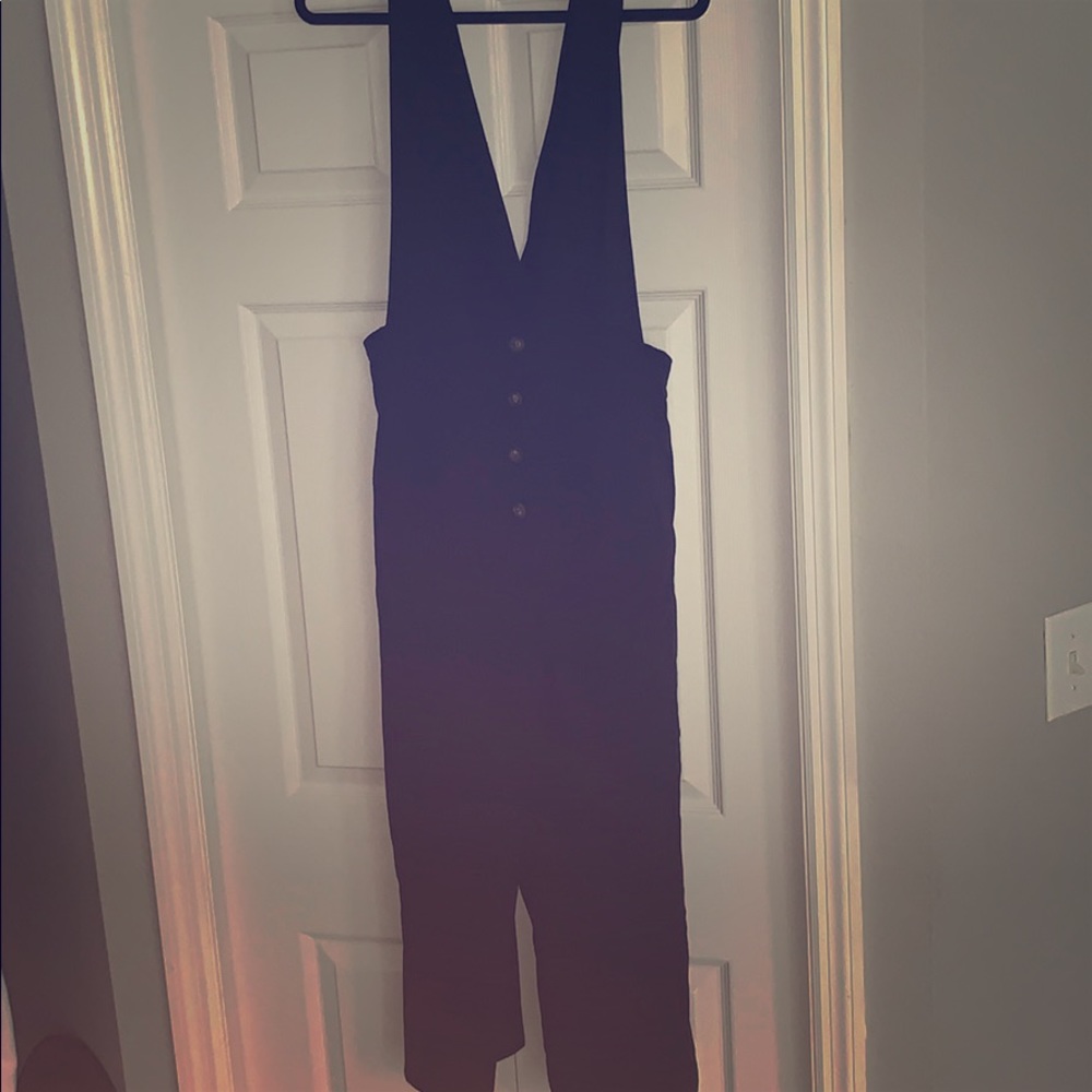 Black 3/4 gaucho pant romper